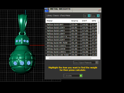 Gold Grenade Pendant 3D Printable MODEL 3D Print Model
