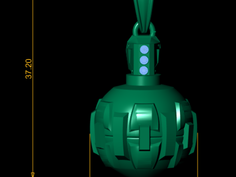 黄金科技手榴弹吊坠 3D 打印模型 3D 打印模型