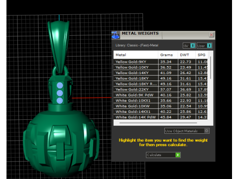 黄金科技手榴弹吊坠 3D 打印模型 3D 打印模型