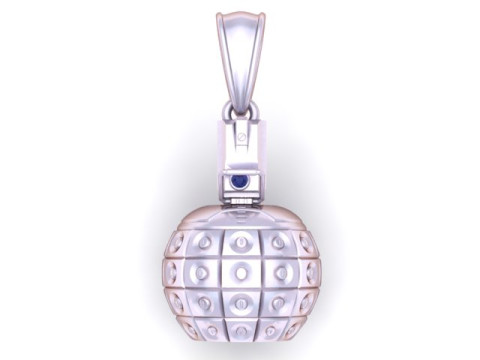 Gold Grid Grenade Pendant 3D Printable Model 3D Print Model