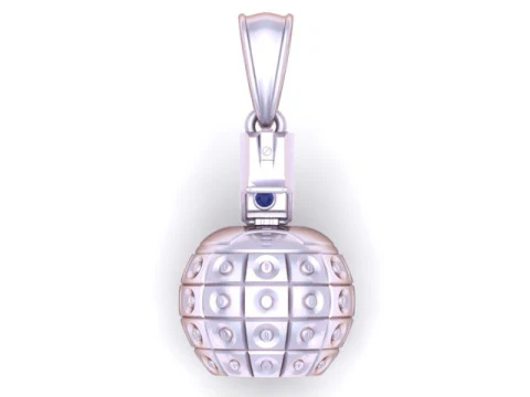 Gold Grid Grenade Pendant 3D Printable Model 3D Print Model