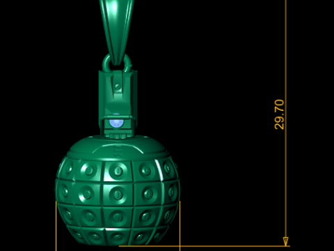Gold Grid Grenade Pendant 3D Printable Model 3D Print Model