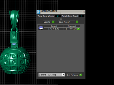 Gold Grid Grenade Pendant 3D Printable Model 3D Print Model