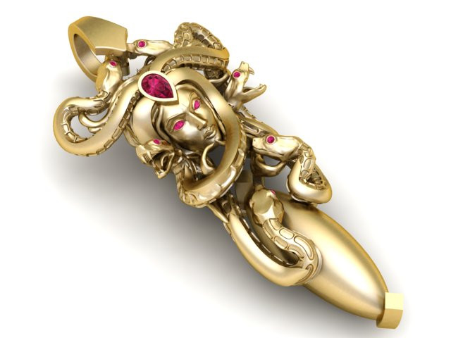 Modello stampabile 3D con pendente della dea serpente d'oro Modello di stampa 3D .c4d .max .obj .3ds .fbx .stl .blend 