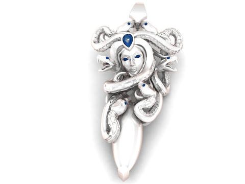 Modello stampabile 3D con pendente della dea serpente d'oro Modello di stampa 3D