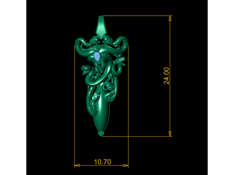Modello stampabile 3D con pendente della dea serpente d'oro Modello di stampa 3D