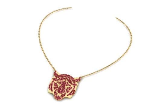 Gold Tiger Head Necklace 3D Printable Model 3D Print Model