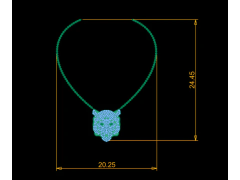 Gold Tiger Head Necklace 3D Printable Model 3D Print Model