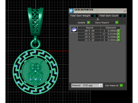 Model Cetak 3D Liontin Medali Serigala Emas Model Cetak 3D