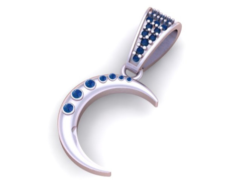 金色新月吊坠 3D 打印模型 3D 打印模型