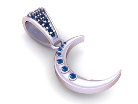 金色新月吊坠 3D 打印模型 3D 打印模型