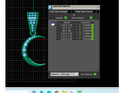 金色新月吊坠 3D 打印模型 3D 打印模型