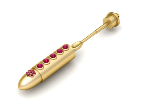 ゴールドとシルバーの弾丸イヤリング 3D 印刷可能モデル 3Dプリントモデル