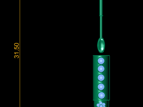 ゴールドとシルバーの弾丸イヤリング 3D 印刷可能モデル 3Dプリントモデル