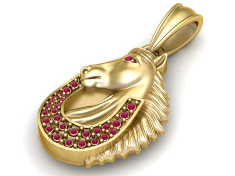 金马头吊坠 3D 打印模型 3D 打印模型