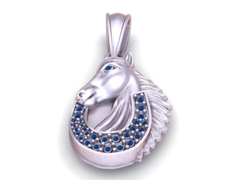 金马头吊坠 3D 打印模型 3D 打印模型