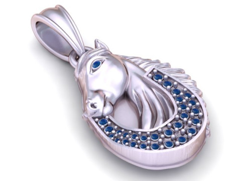 金马头吊坠 3D 打印模型 3D 打印模型