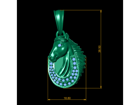 金马头吊坠 3D 打印模型 3D 打印模型