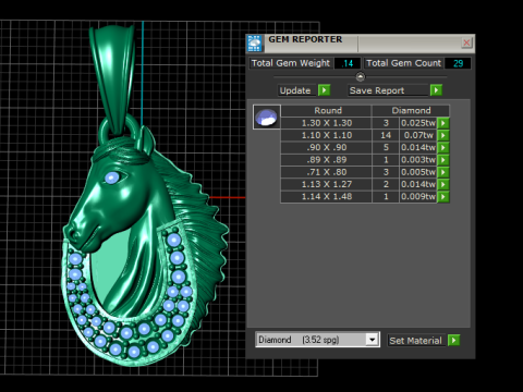 金马头吊坠 3D 打印模型 3D 打印模型