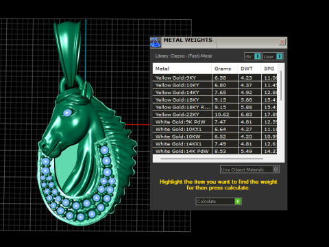 金马头吊坠 3D 打印模型 3D 打印模型