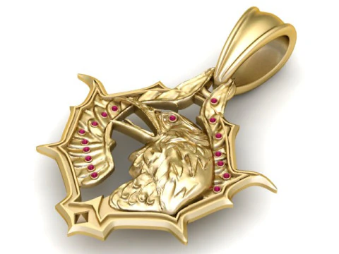 Gold Eagle Pendant 3D Printable Model 3D Print Model
