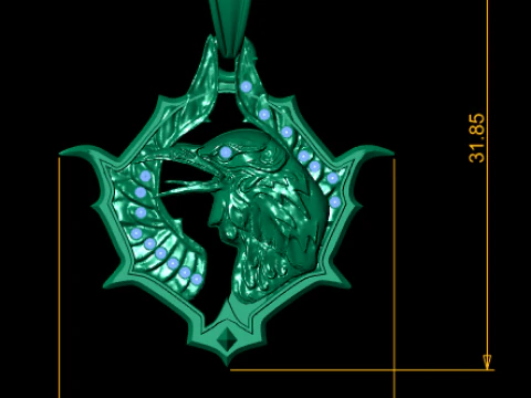 Gold Eagle Pendant 3D Printable Model 3D Print Model