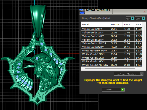 Altın Kartal Kolye 3D Yazdırılabilir Model 3D Baskı Modeli
