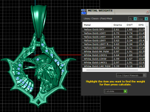 Gold Eagle Pendant 3D Printable Model 3D Print Model