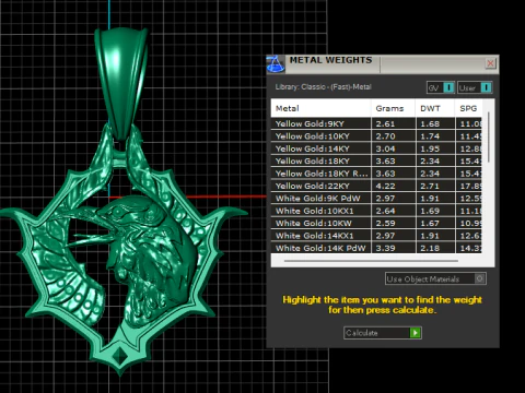 Gold Eagle Pendant 3D Printable Model 3D Print Model