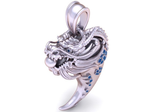 Gold Dragon Claw Pendant 3D Printable Model 3D Print Model