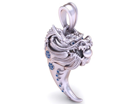 Gold Dragon Claw Pendant 3D Printable Model 3D Print Model