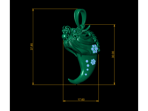 Gold Dragon Claw Pendant 3D Printable Model 3D Print Model