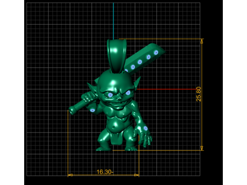 골드 고블린 전사 펜던트 3D 인쇄 가능 모델 3D 프린트 모델