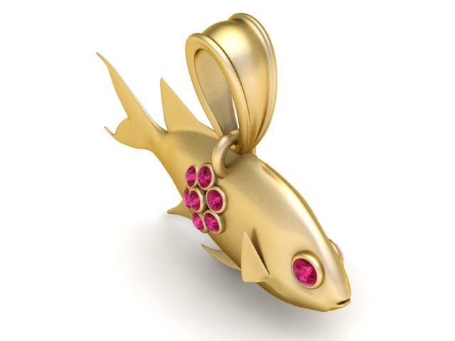 Goldfisch-Anhänger 3D-druckbares Modell 3D Druckmodell .c4d .max .obj .3ds .fbx .stl .blend