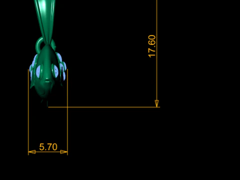 Gold Fish Pendant 3D Printable Model 3D Print Model
