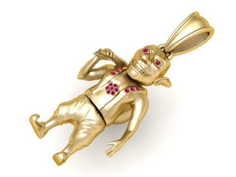 Model Cetak 3D Liontin Karakter Goblin Emas Model Cetak 3D