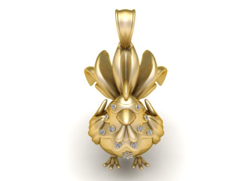 Altın Horoz Kolye 3D Yazdırılabilir Model 3D Baskı Modeli