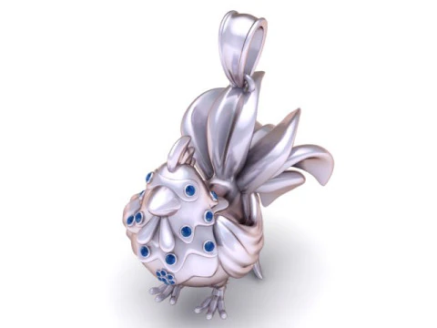 Gold Rooster Pendant 3D Printable Model 3D Print Model