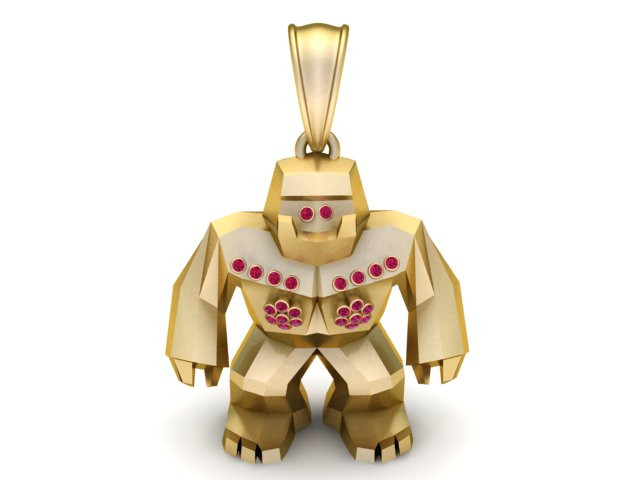 Złoty wisiorek z golemem Model do druku 3D Model do druku 3D .c4d .max .obj .3ds .fbx .stl .blend 