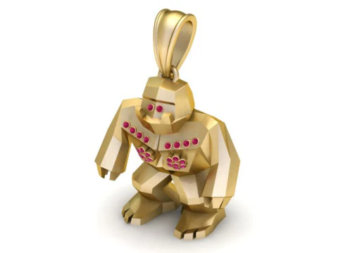 Gold Golem Pendant 3D Printable Model 3D Print Model