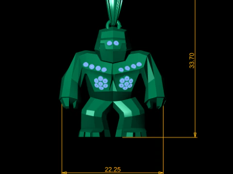 Gold Golem Pendant 3D Printable Model 3D Print Model