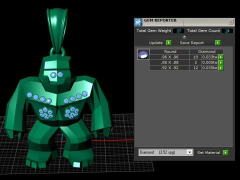 Gold Golem Pendant 3D Printable Model 3D Print Model