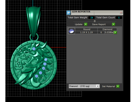 Modello stampabile 3D con ciondolo moneta drago d'oro Modello di stampa 3D