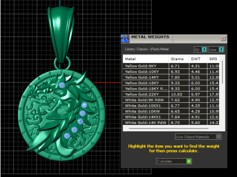 Modello stampabile 3D con ciondolo moneta drago d'oro Modello di stampa 3D