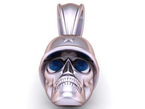 Military Skull Pendant 3D Printable Model 3D Print Model