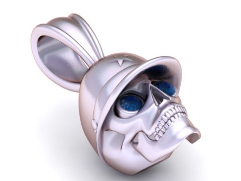 Model Cetak 3D Liontin Tengkorak Militer Model Cetak 3D