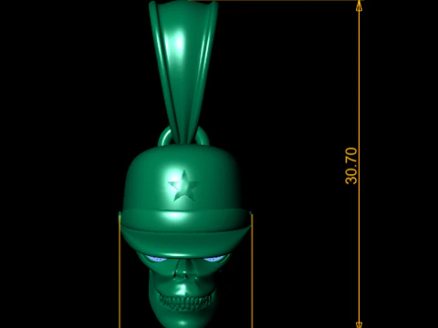 Military Skull Pendant 3D Printable Model 3D Print Model
