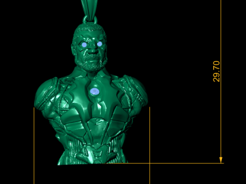 Futuristischer Krieger-Büstenanhänger. Hochdetailliertes 3D-druckbares Schmuckmodell 3D Druckmodell