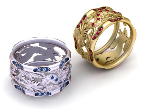 艺术宽带戒指 3D 打印模型 3D 打印模型