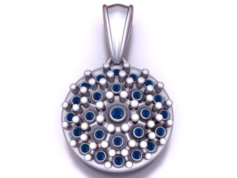 几何圆形宝石吊坠 3D 可打印模型 3D 打印模型